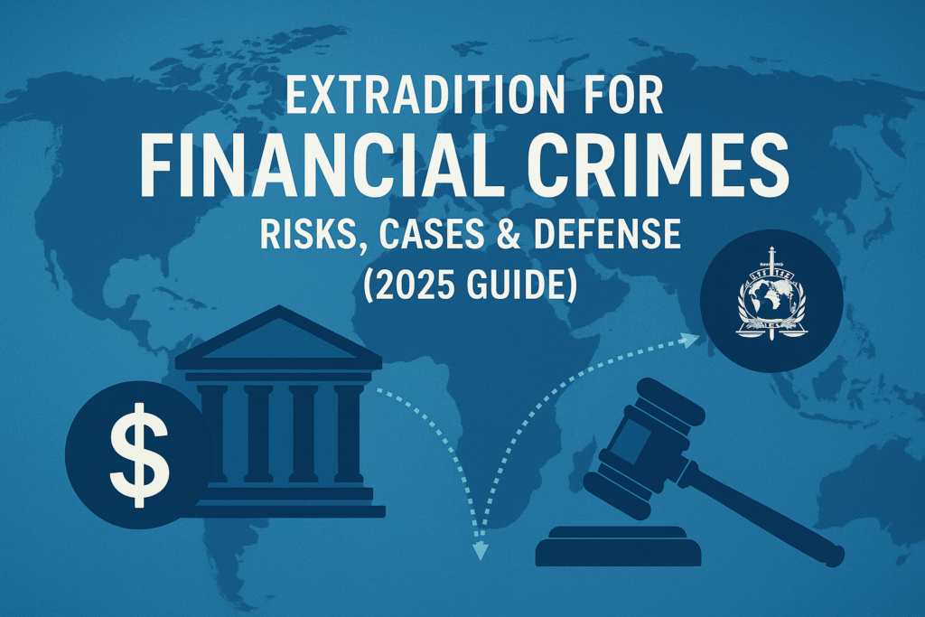Global extradition map highlighting financial crime cases and international treaties.