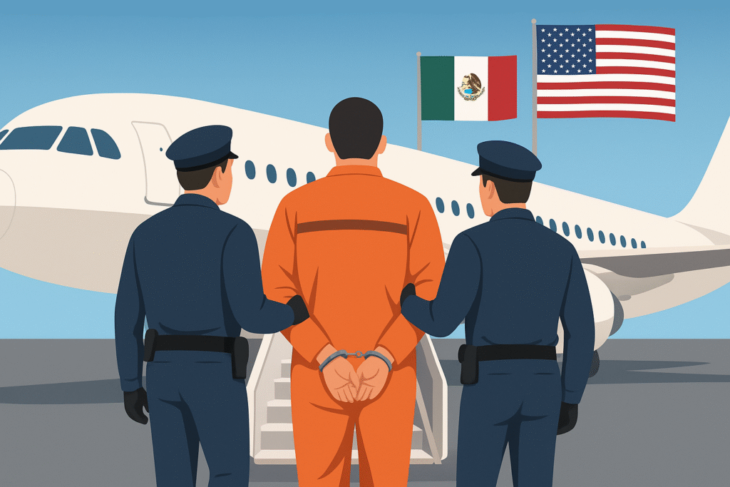 International prisoner transfer process with legal and diplomatic oversight.