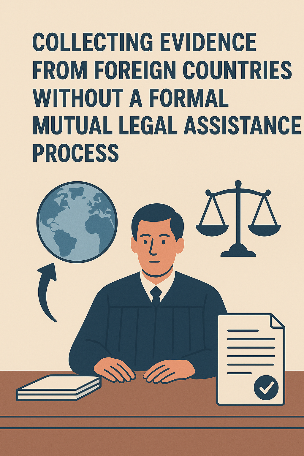 A conceptual image showing a gavel and a document with one path leading through a formal treaty door and another path bypassing it, symbolizing legal alternatives to Mutual Legal Assistance. i.e. evidence without MLA treaty