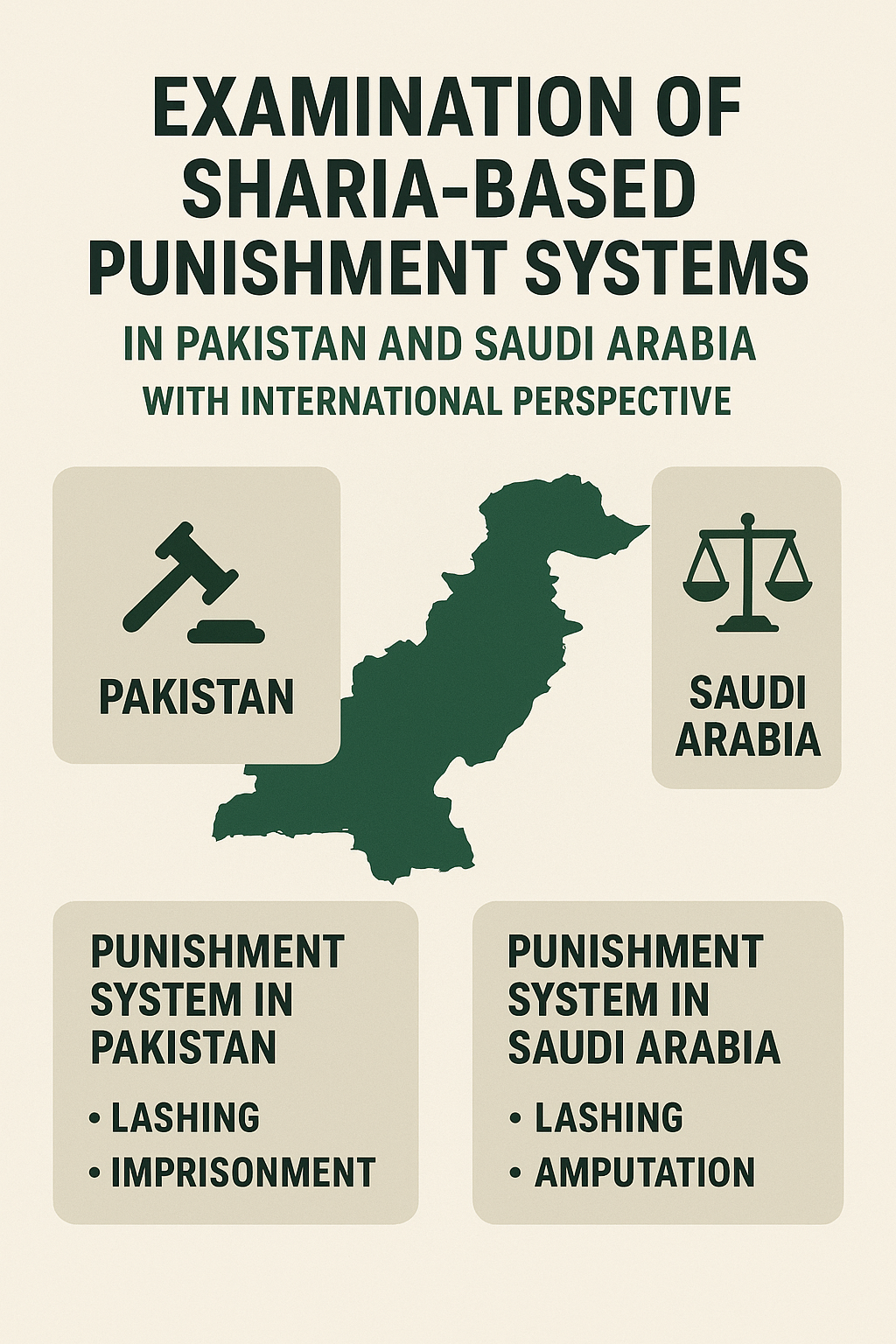 Comparative analysis of Islamic criminal justice systems in Pakistan and Saudi Arabia.